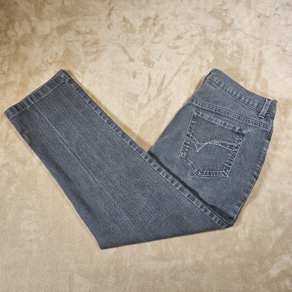 Gloria Vanderbilt Amanda Jeans Womens 10 Grey High Rise Tapered DAF22968R-GRYW